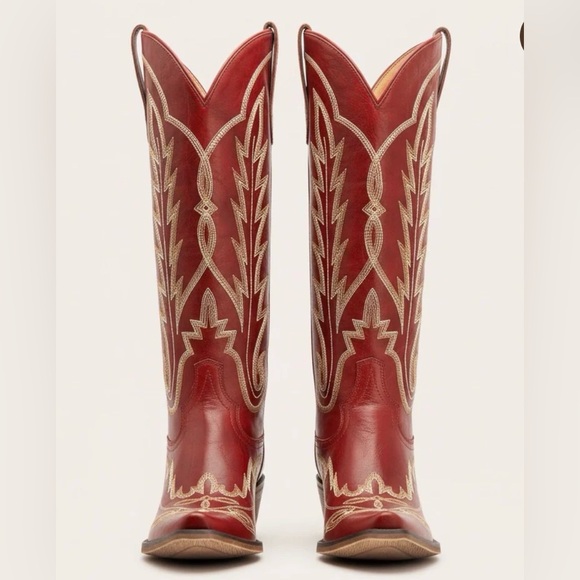 THE ROSEMARY - CREAM CLASSIC TALL COWGIRL BOOTS WITH EMBROIDERY - Picture 6 of 12